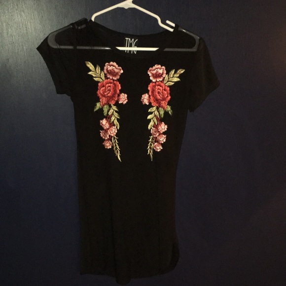 Black mesh rose dress , size s - Picture 1 of 5